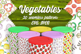 20 Seamless Vegetables Themed Patterns: Doodle-Style Designs for Creative Versatility