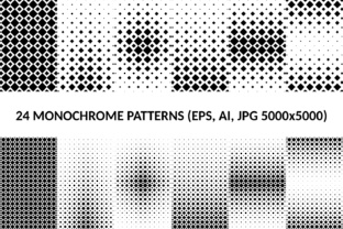 24 Square Patterns: Clean, Versatile Monochrome Design Assets
