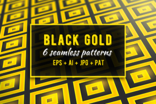 Black-Gold Geometric Seamless Patterns: Precision, Contrast, and Versatility in One Design Set