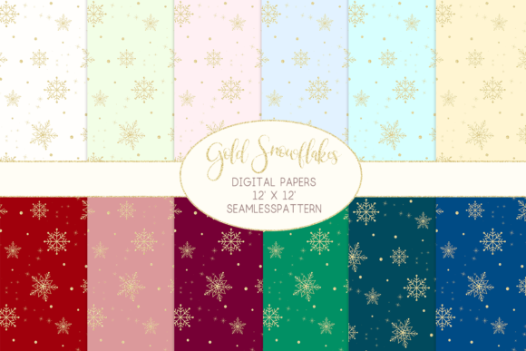 Gold Snowflakes Digital Papers Seamless Patterns: A Practical Evaluation for Designers and Crafters
