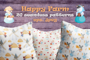 Happy Farm. Vector Seamless Patterns: A Practical Evaluation for Designers and Crafters