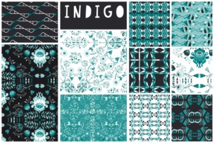 Indigo Pattern Set: Deep Blue Detailed Seamless Vector Patterns for Creative Professionals and Design Enthusiasts