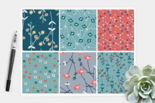 Meadowland Floral Seamless Digital Papers