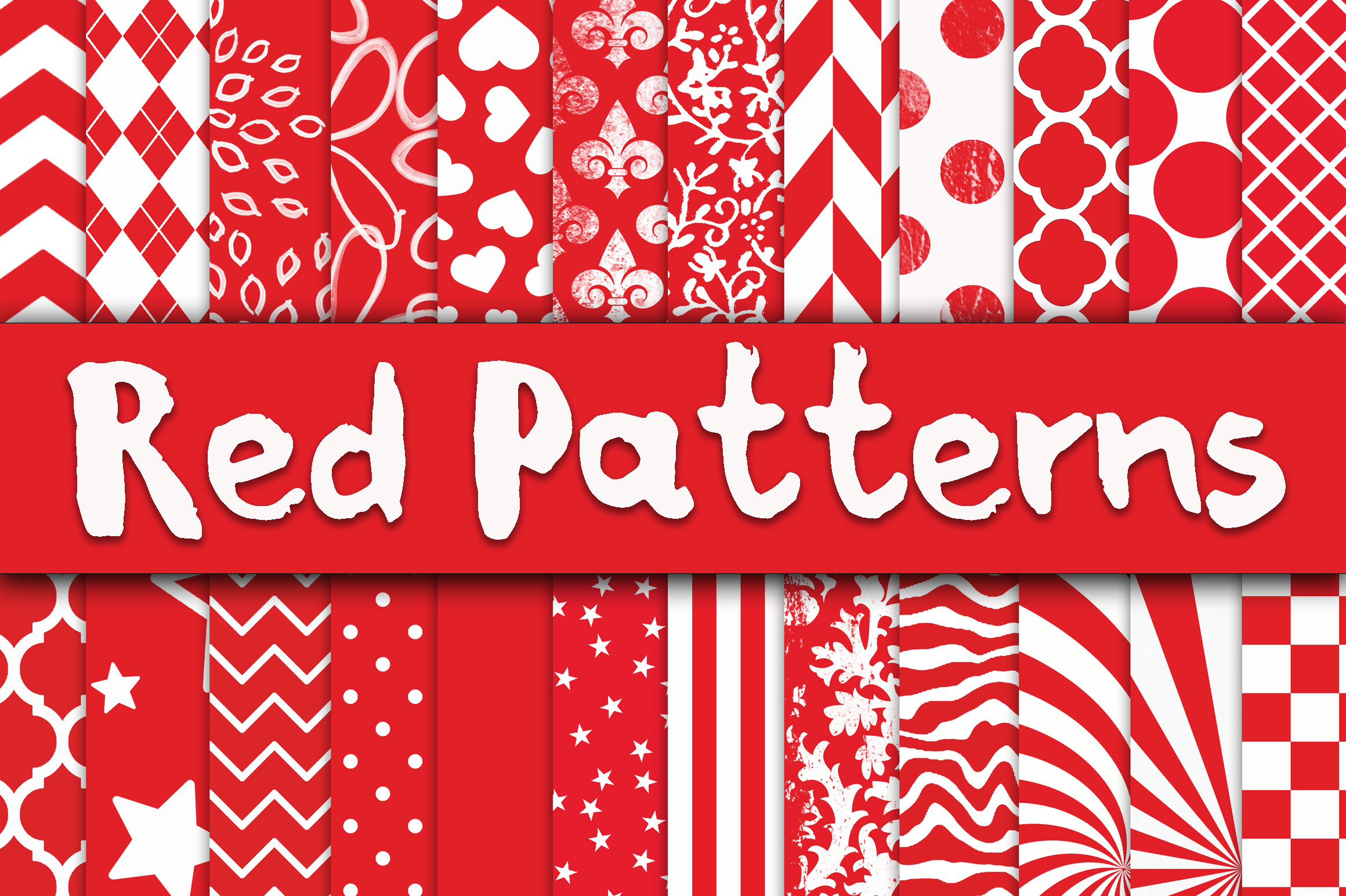 Red Patterns Digital Paper