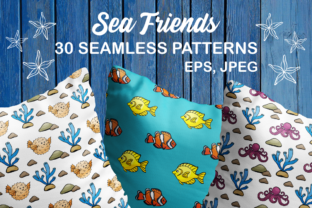 Sea Friends Seamless Patterns