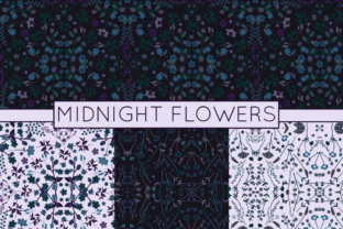 Seamless Floral Patterns - Vector: Elegant, Midnight-Inspired Designs for Creative Projects