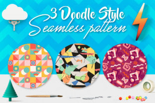 Set of Doodle Style Seamless Patterns