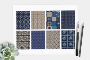 Souk Inspired Mosaic Tile Seamless Patterns - Blue