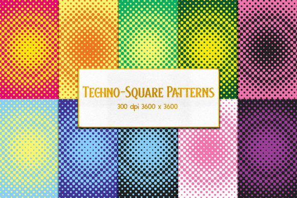 Techno-Square Patterns: 23 High-Res Digital Textures