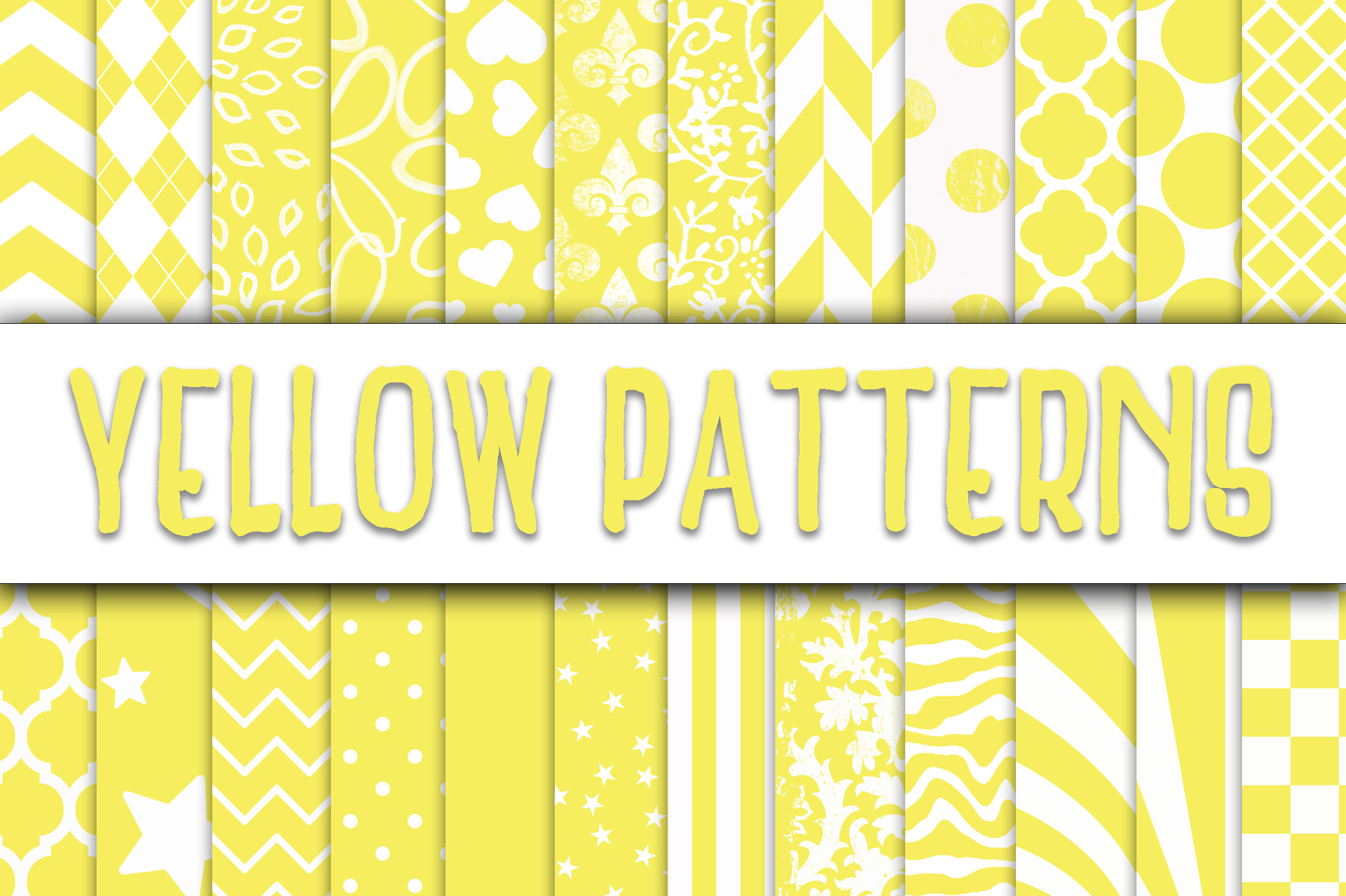 Yellow Patterns Digital Paper